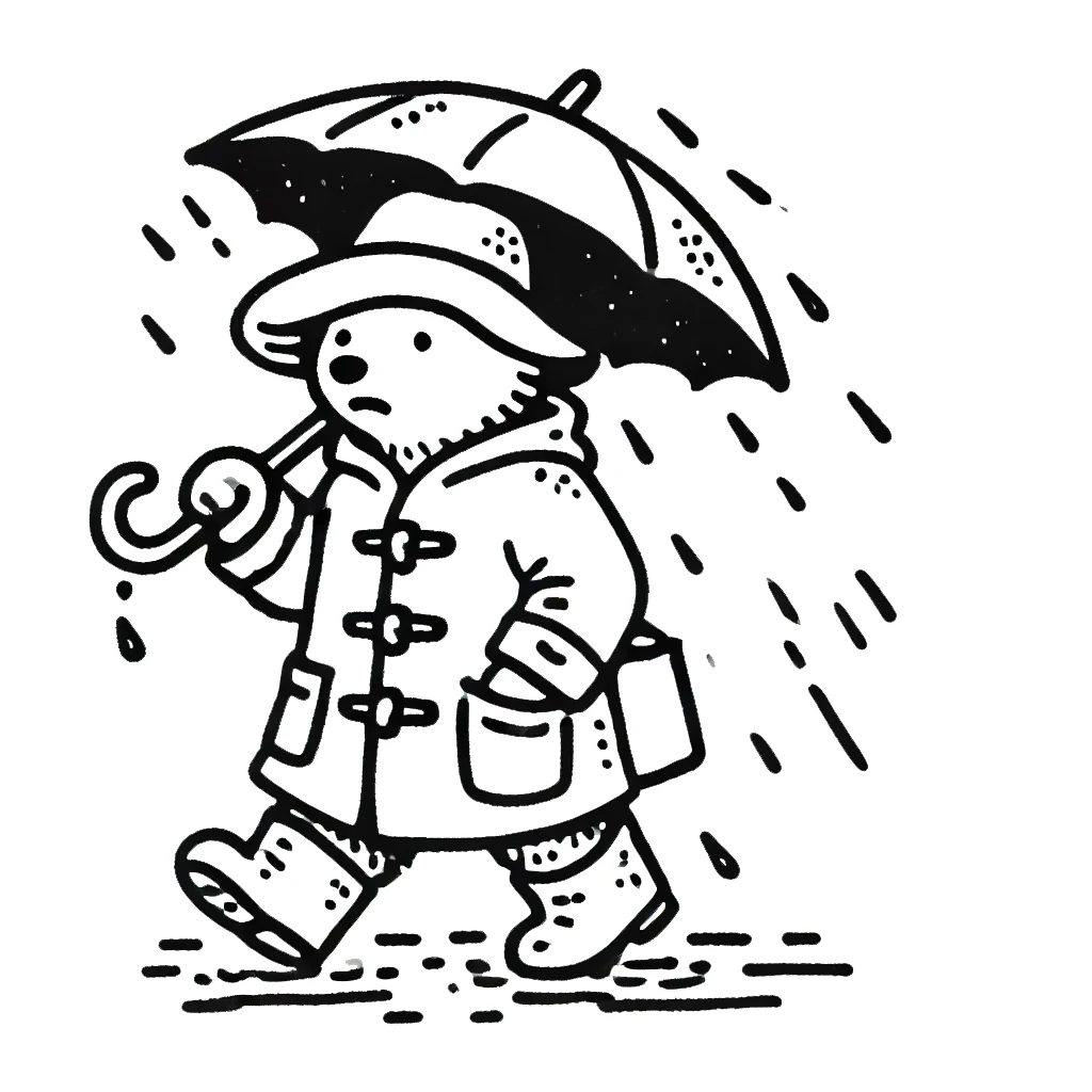 coloriage Paddington à imprimer pour enfant de 9 ans