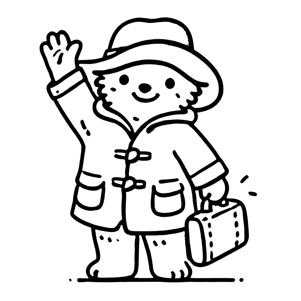 coloriage Paddington à imprimer pour enfant de 2 ans