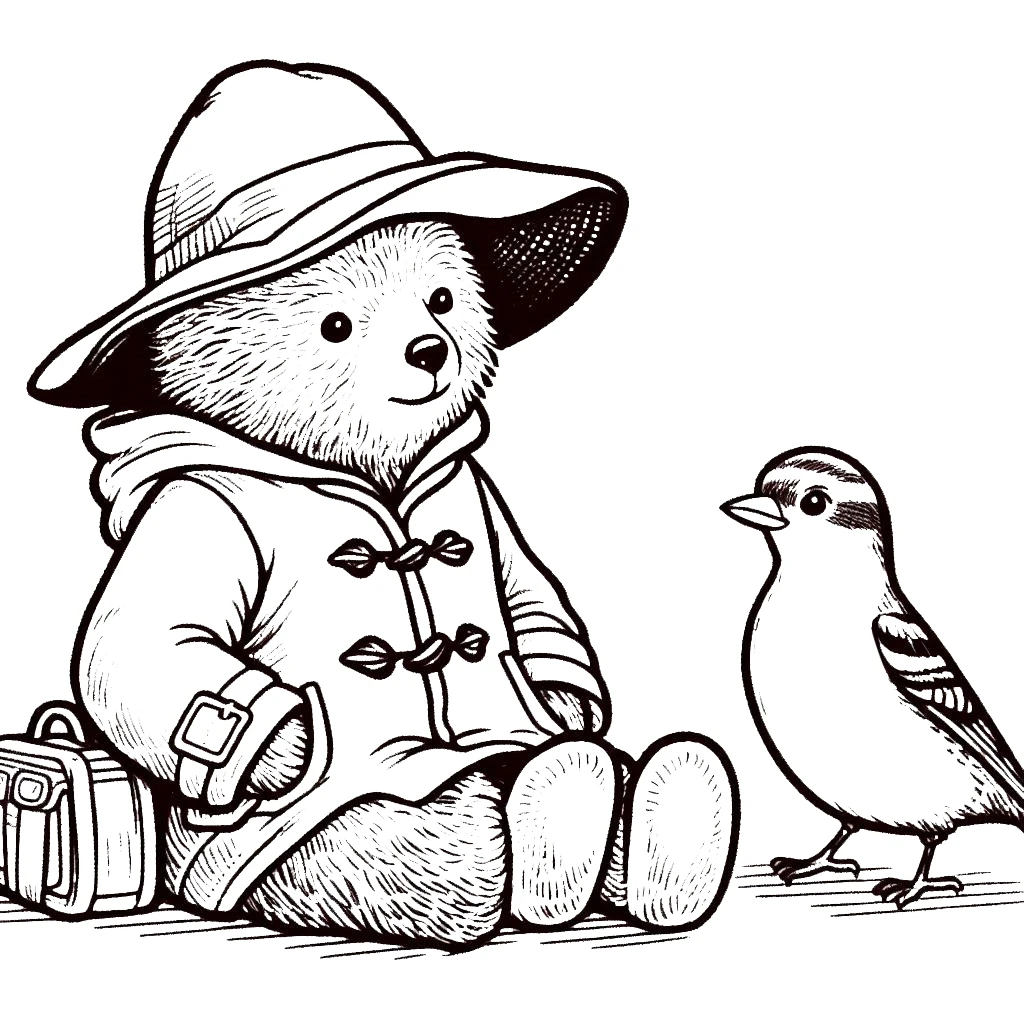 coloriage Paddington et decoupage