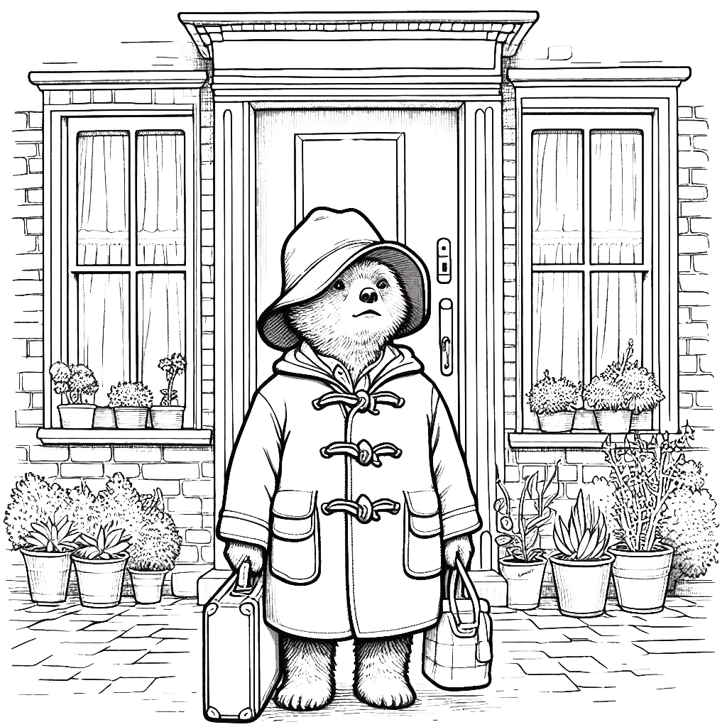 coloriage Paddington à imprimer a4