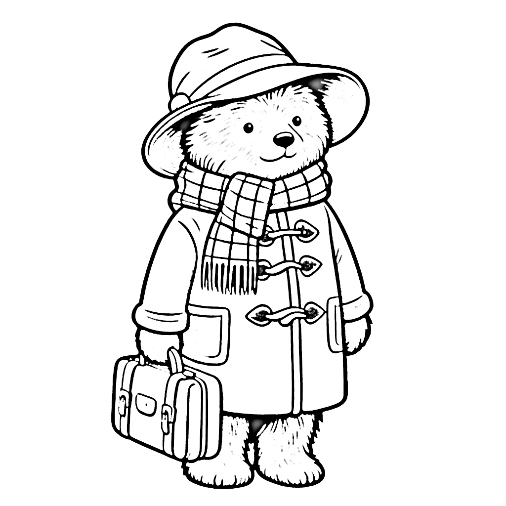 coloriage Paddington à imprimer pour enfant de 8 ans