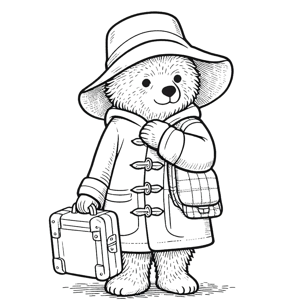 coloriage Paddington à imprimer pour enfant de 9 ans 2