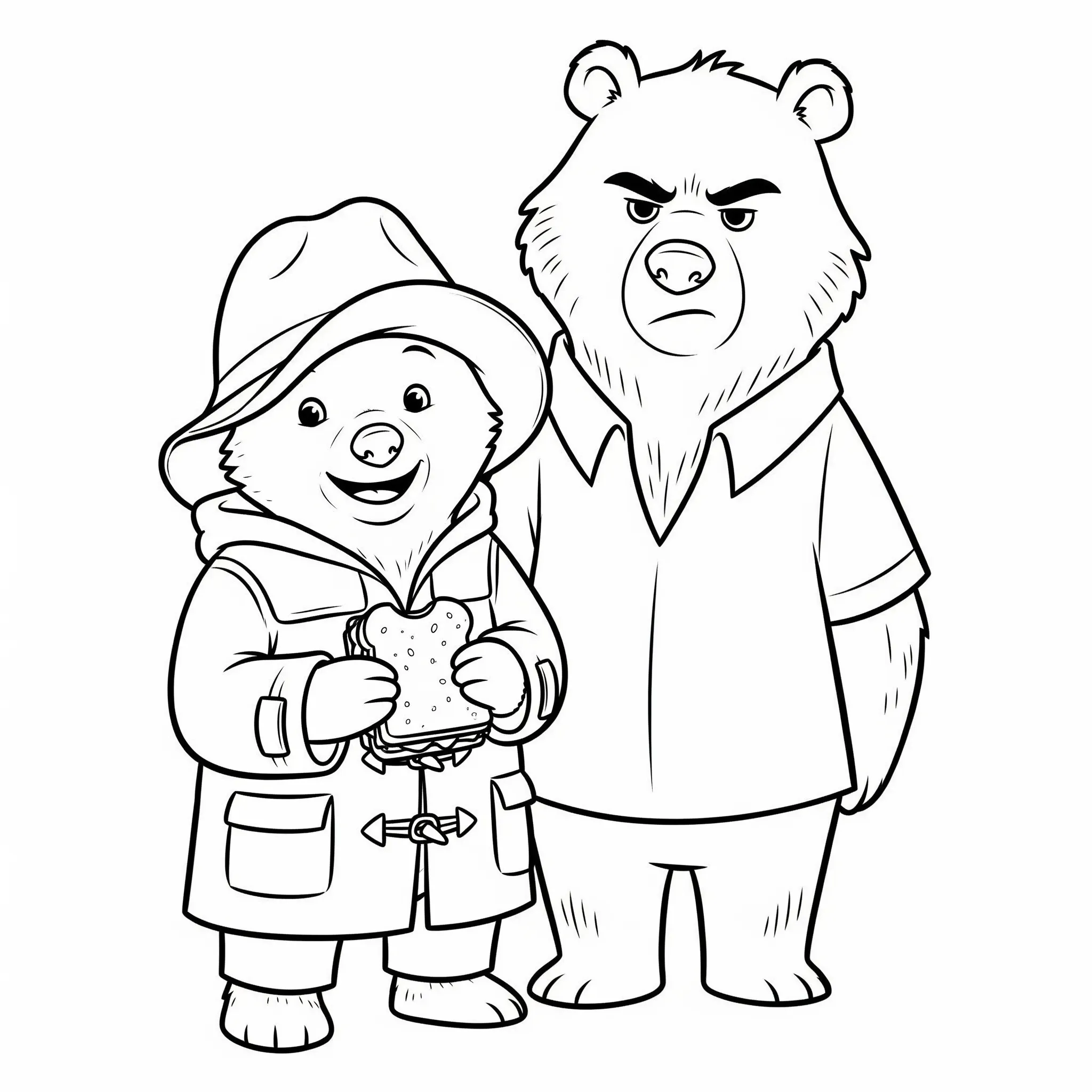 coloriage Paddington et l’ours de M. Curry et découpage à imprimer