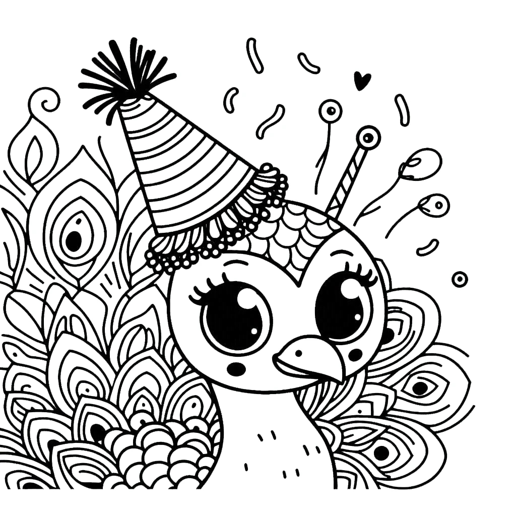 coloriage Paon pour enfant de 5 ans