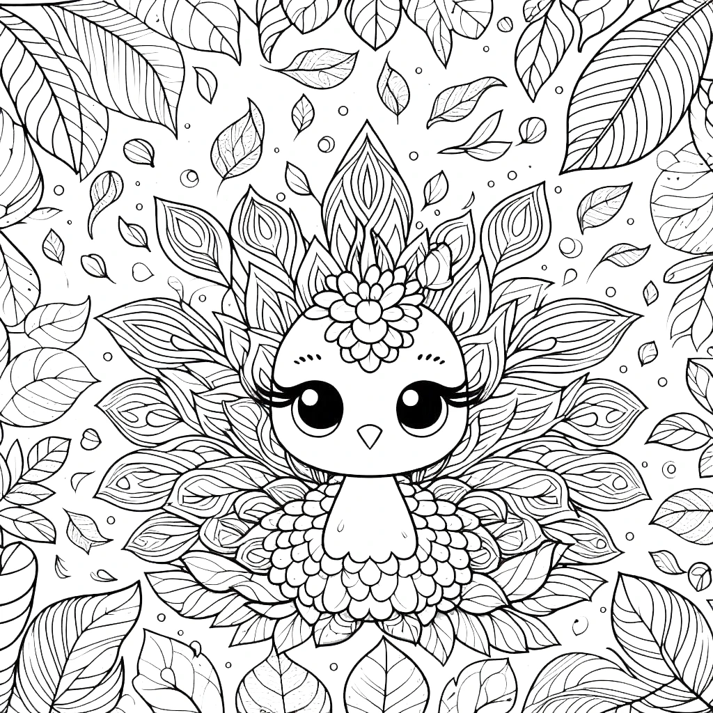 coloriage Paon educatif pour enfant