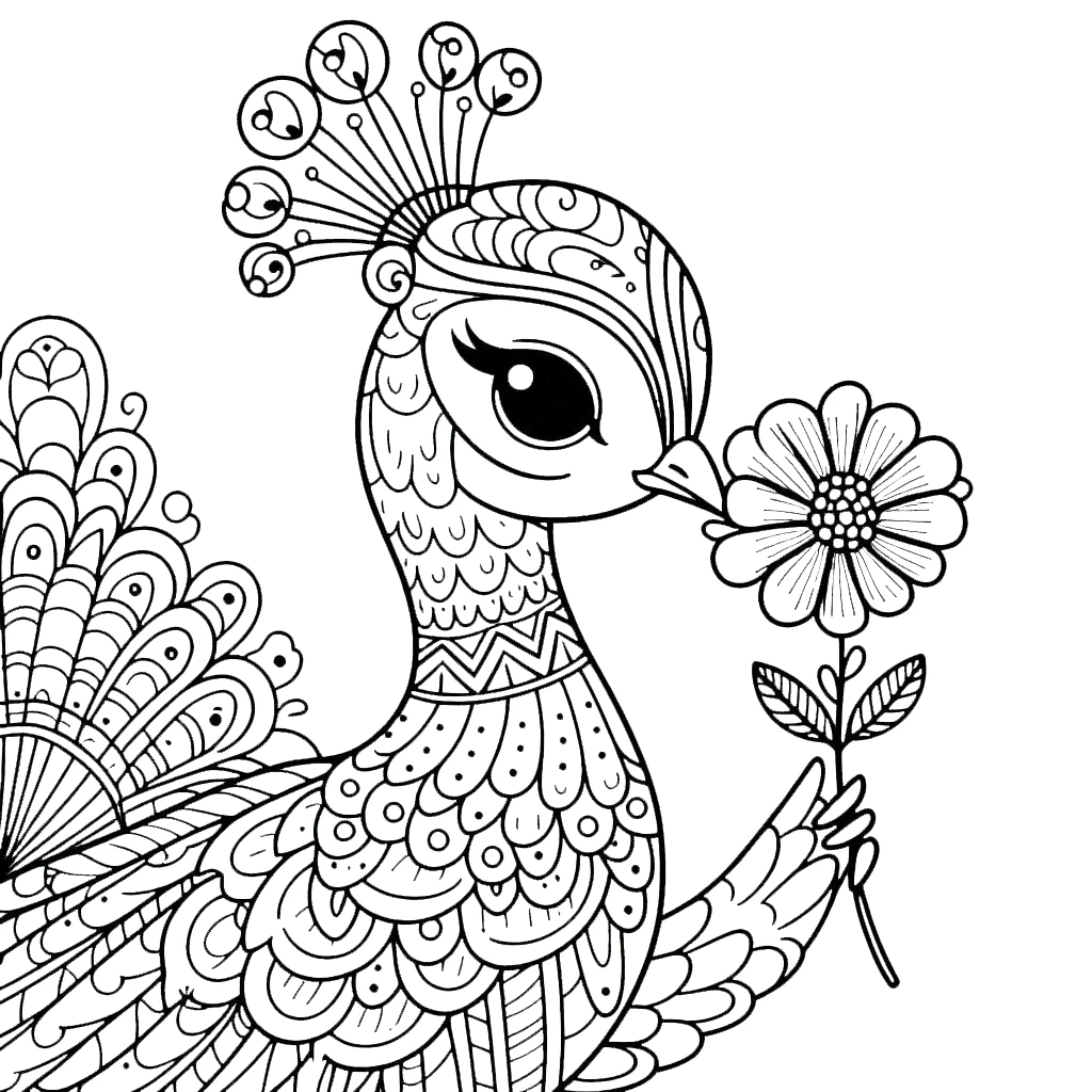 coloriage Paon à imprimer gratuitement 1