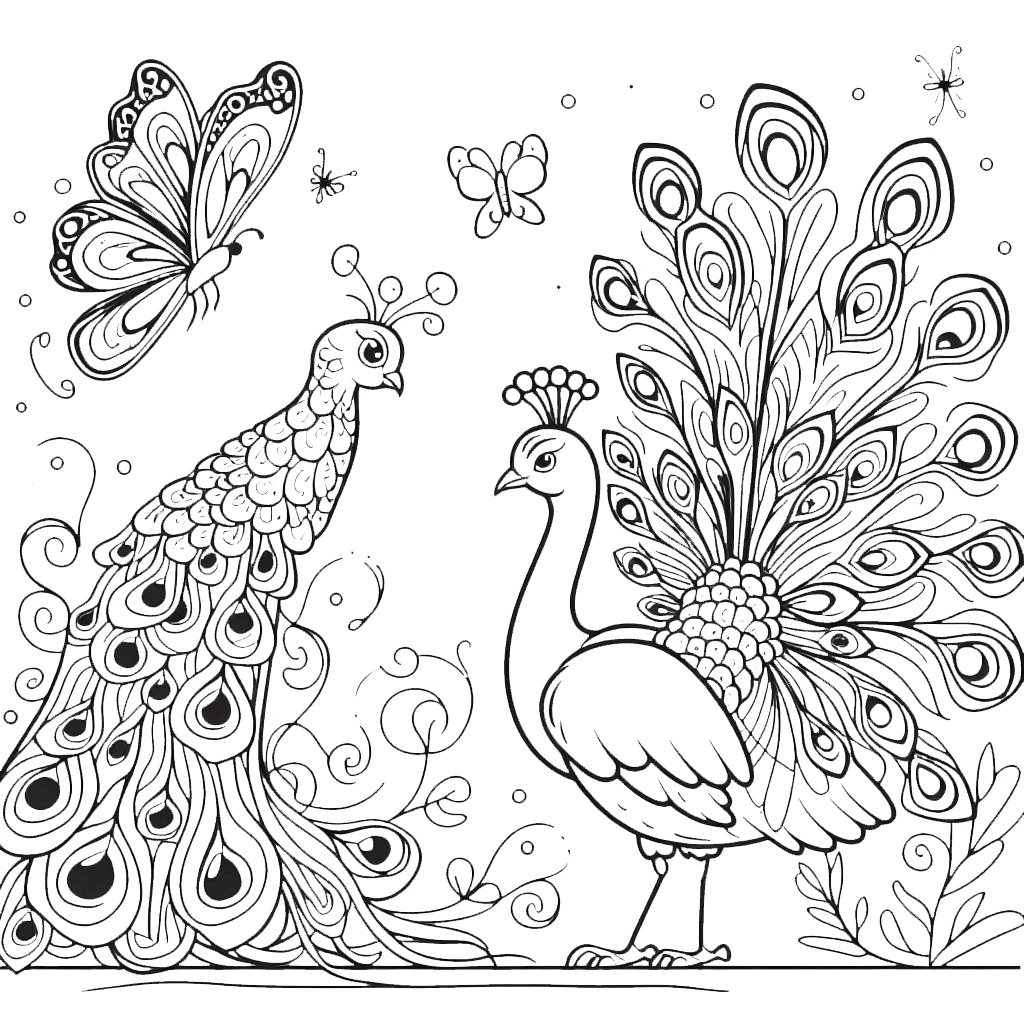 coloriage Paon à imprimer pdf