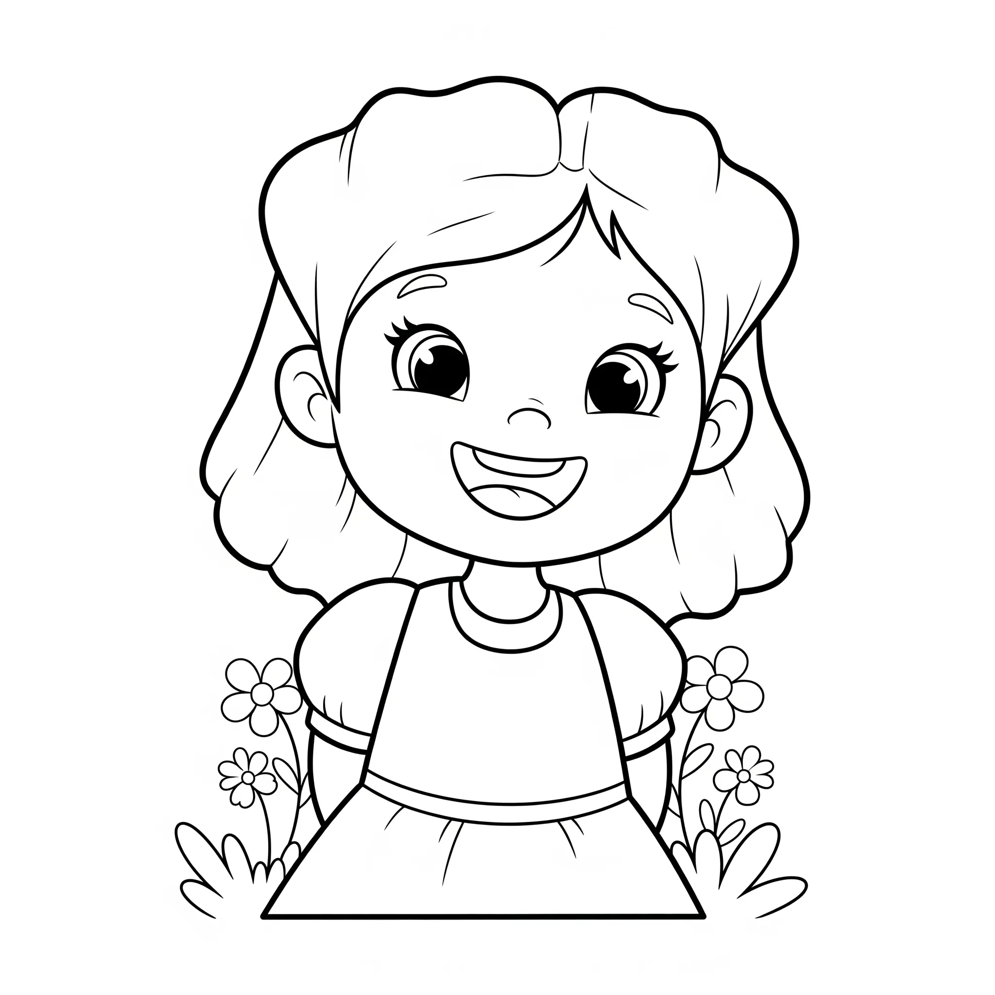 coloriage Poppy souriante à imprimer