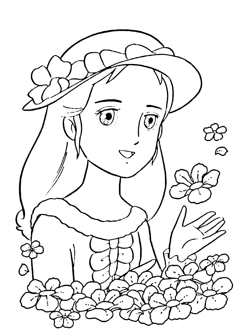 coloriage Princesse Sarah d'enfant a imprimer 1