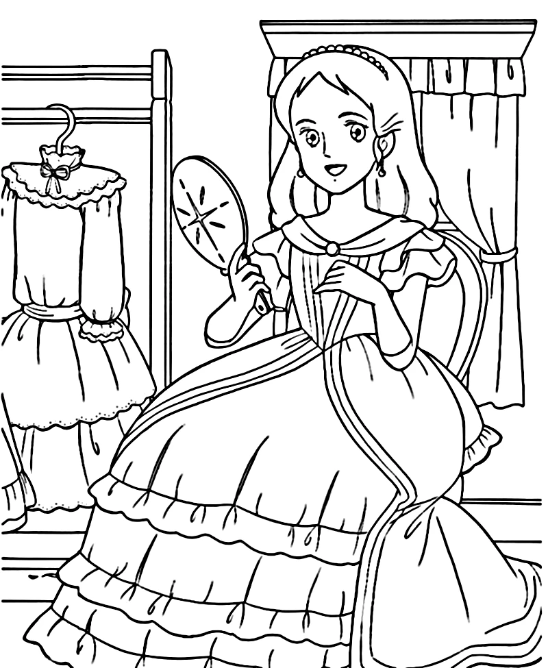 coloriage Princesse Sarah pour bebe a imprimer