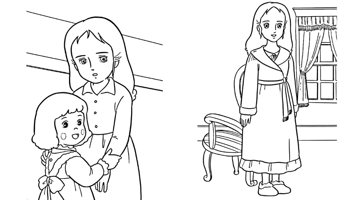 coloriage Princesse Sarah et découpage à imprimer