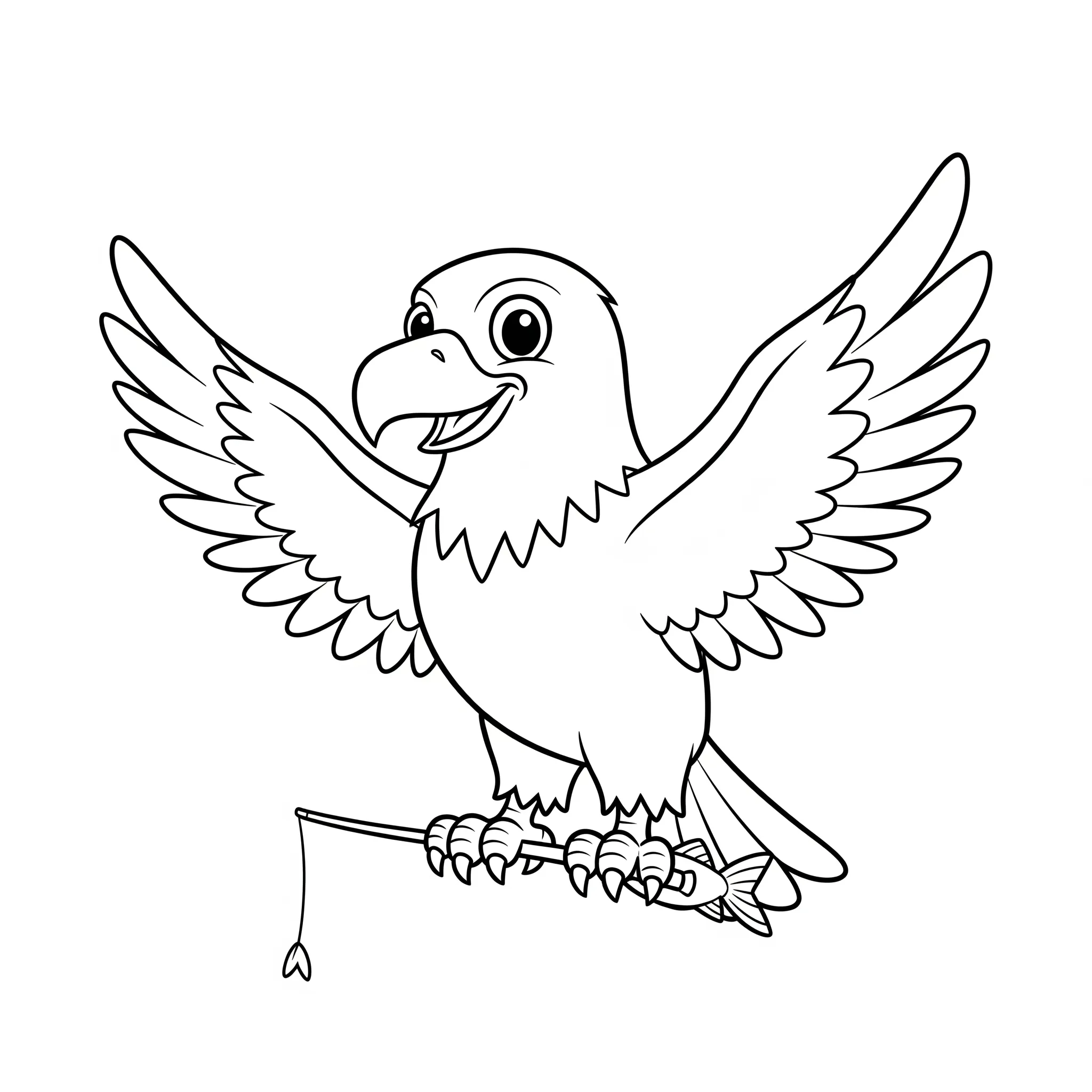 coloriage Pygargue Pêcheur en ligne