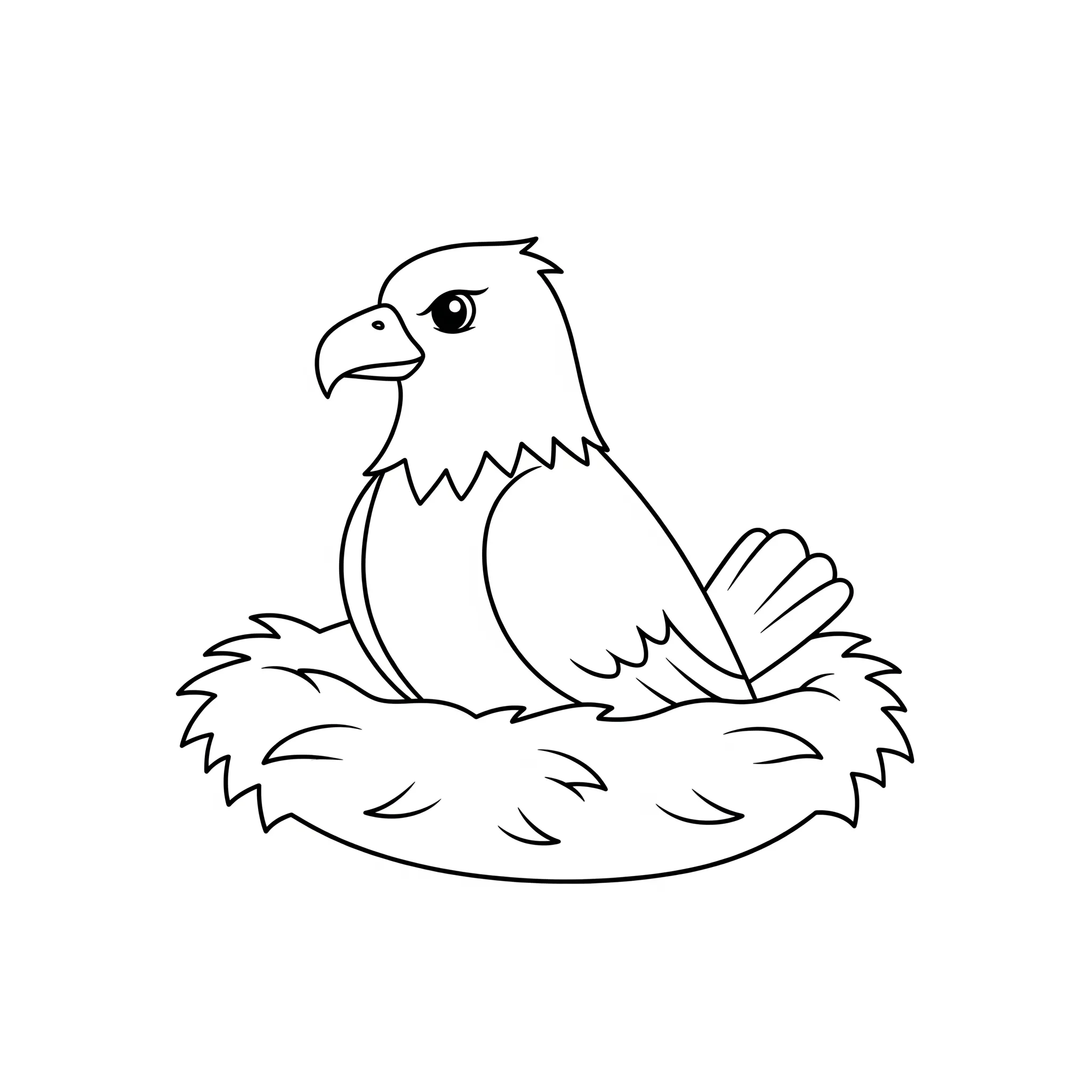 coloriage Pygargue au Nid et dessins