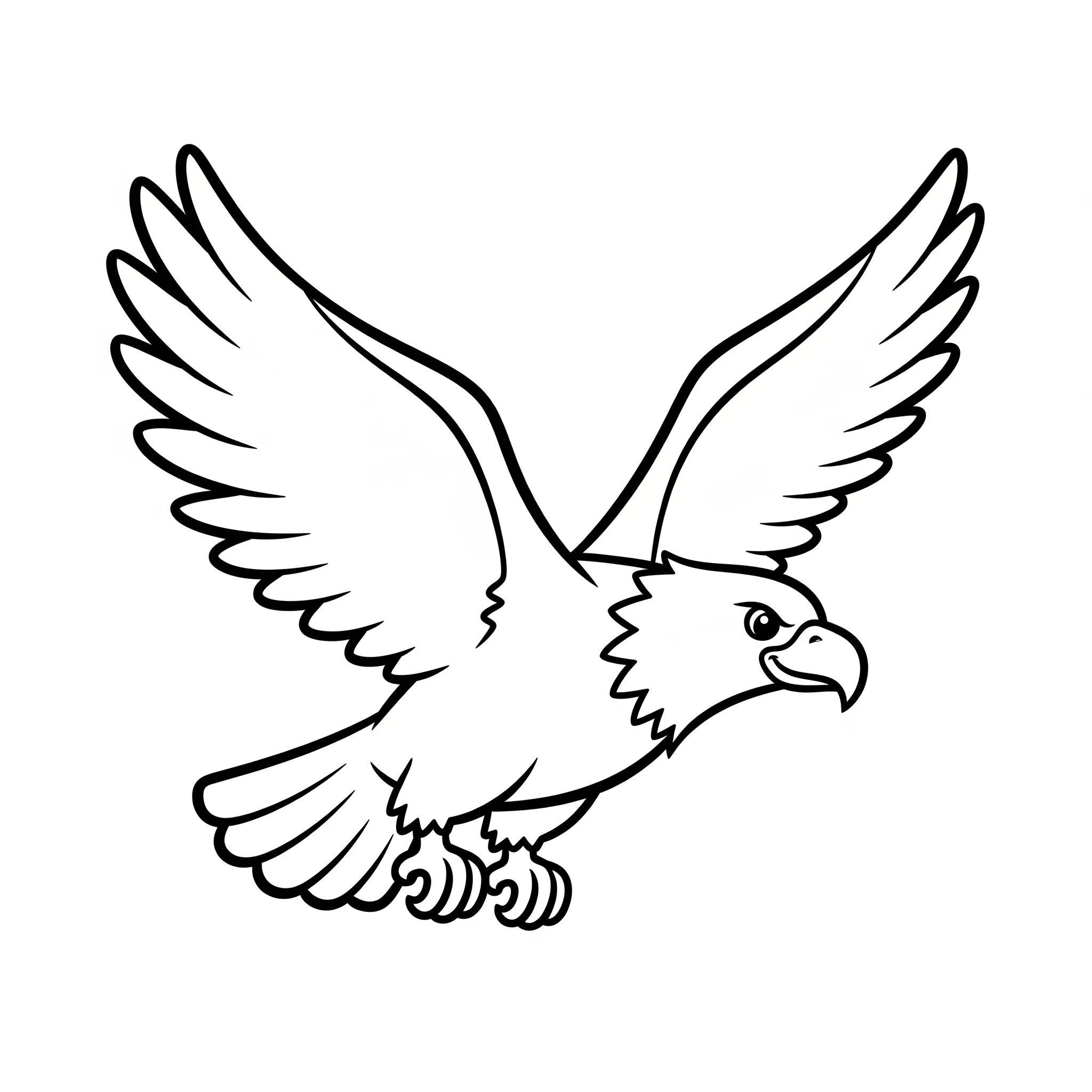 coloriage Pygargue en Vol Simple pour enfant