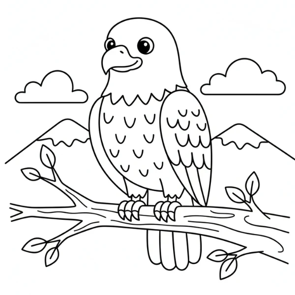 coloriage Pygargues à Tête Blanche pour enfant de 7 ans