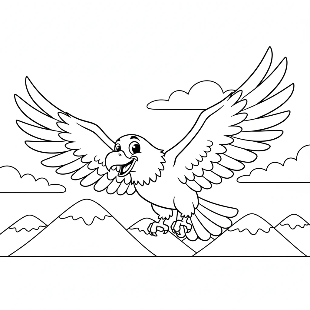 coloriage Pygargues à Tête Blanche et découpage à imprimer