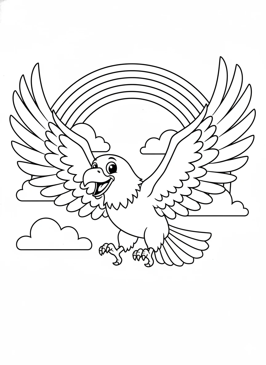 coloriage Pygargues à Tête Blanche educatif pour enfant