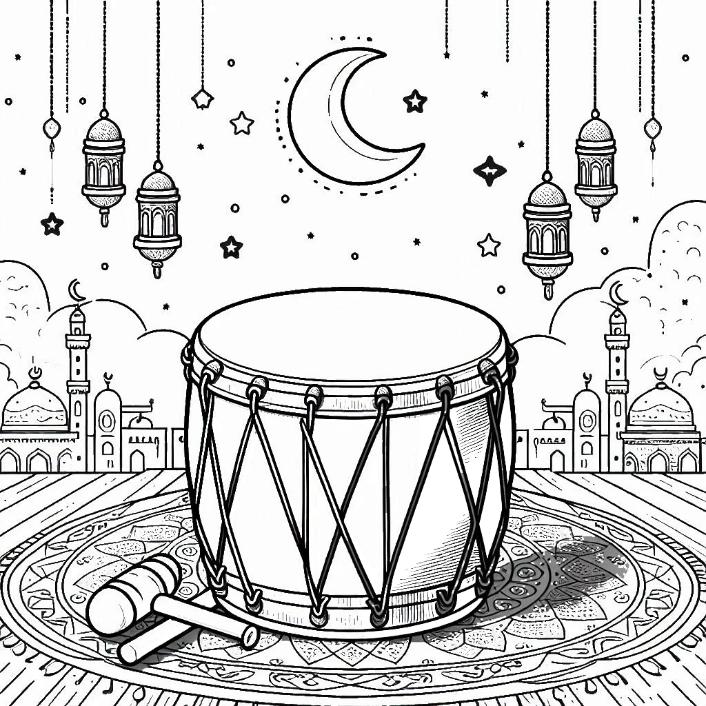 coloriage Ramadan à imprimer pour enfant de 4 ans