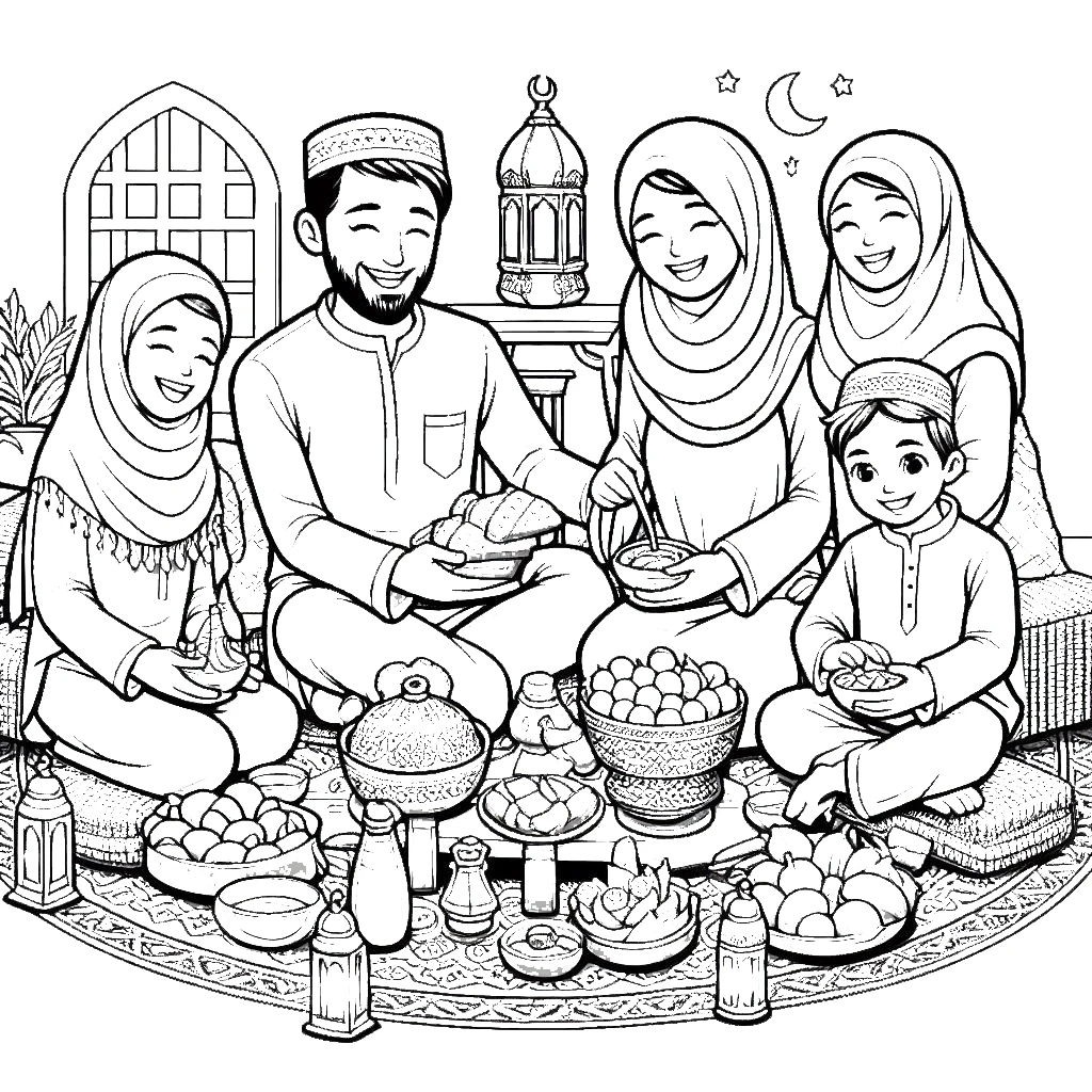 coloriage Ramadan a imprimer pour enfant de 4 ans