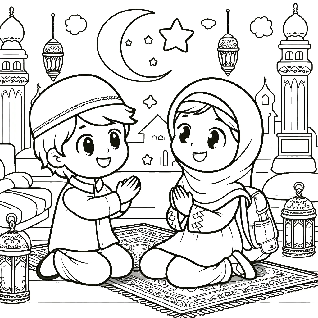 coloriage Ramadan à imprimer pour enfant de 2 ans