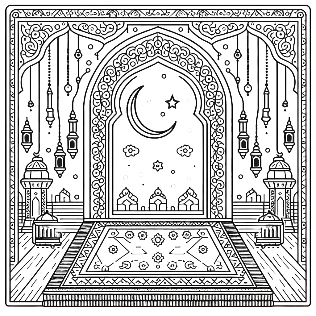 coloriage Ramadan à imprimer pour enfant de 8 ans 2