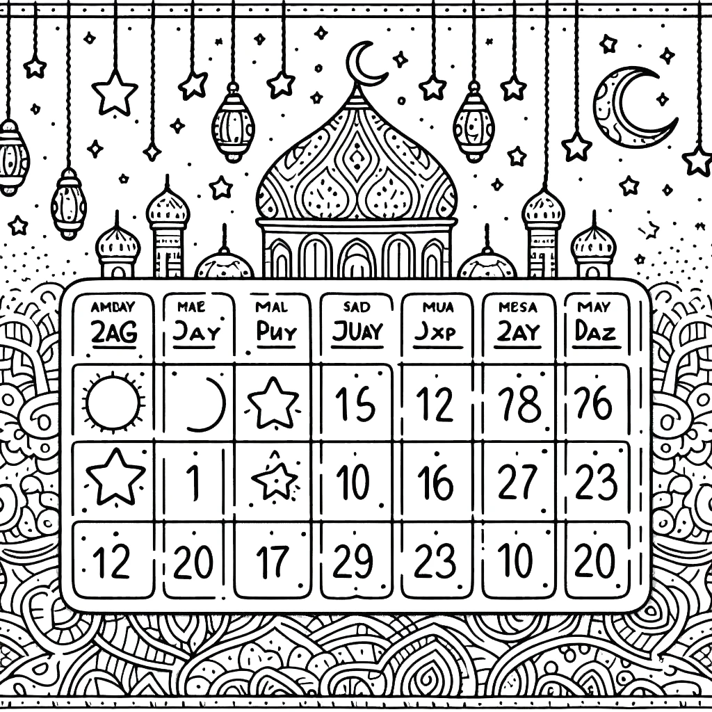 coloriage Ramadan et decoupage a imprimer gratuit