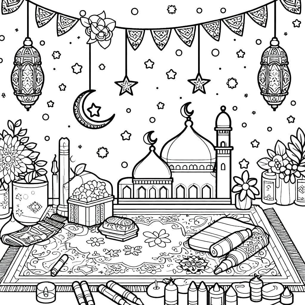 coloriage Ramadan pour enfant de 3 ans