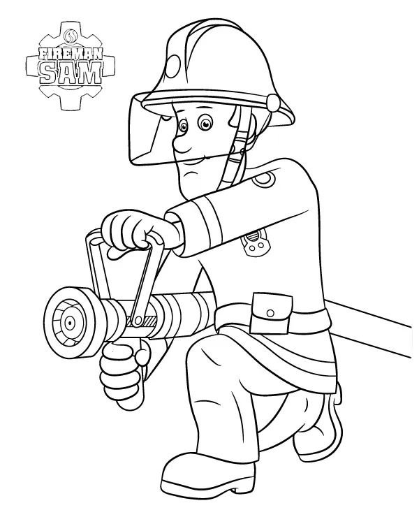 coloriage Sam Le Pompier a dessiner en ligne