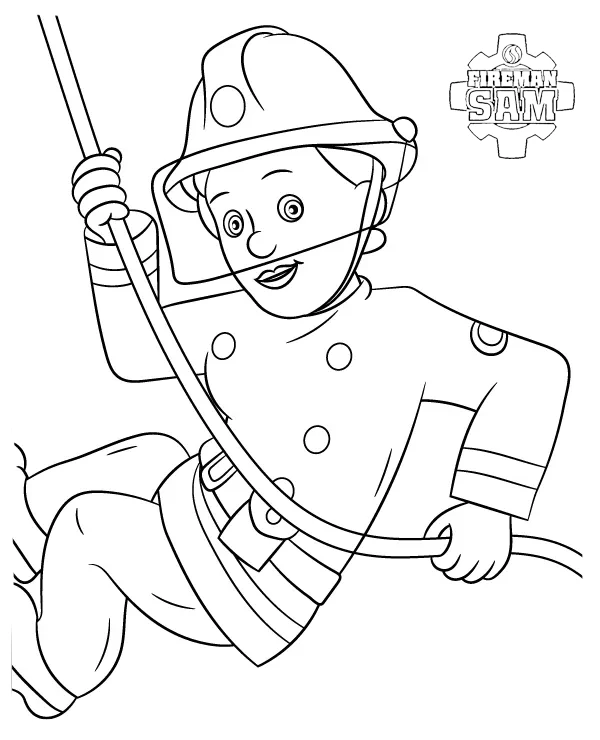 coloriage Sam Le Pompier gratuit à imprimer