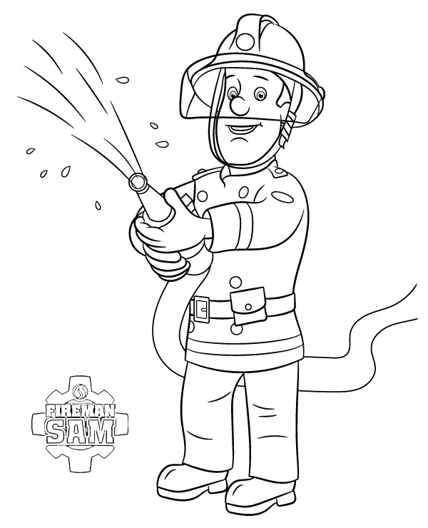 coloriage Sam Le Pompier à imprimer pdf