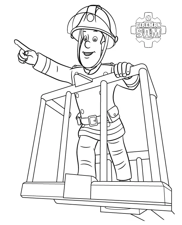 coloriage Sam Le Pompier a imprimer gratuit