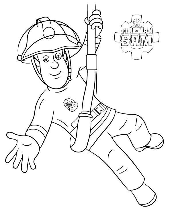 coloriage Sam Le Pompier pour enfants a imprimer