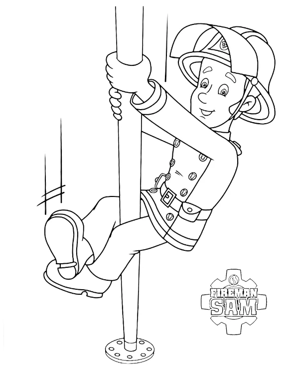 coloriage Sam Le Pompier à imprimer pour enfant de 12 ans