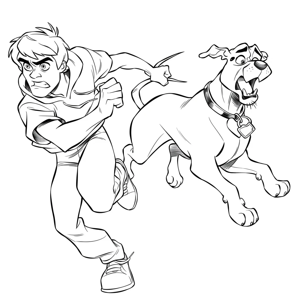 coloriage Scooby Doo à imprimer pour enfant de 12 ans