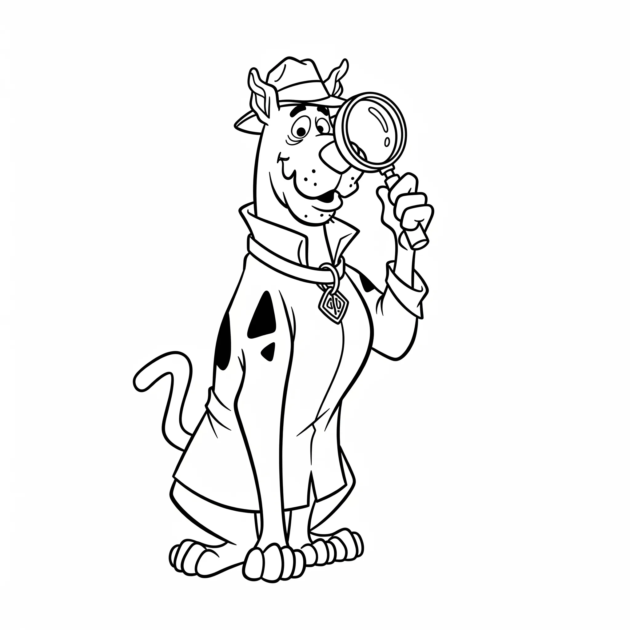 coloriage Scooby en détective à imprimer pdf gratuit