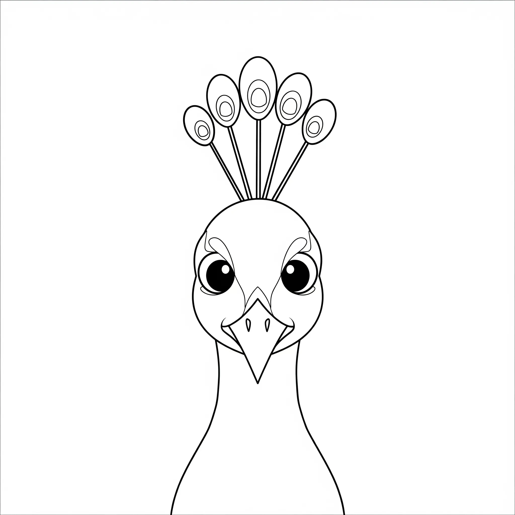coloriage Tête de Paon Blanche à imprimer gratuitement pdf