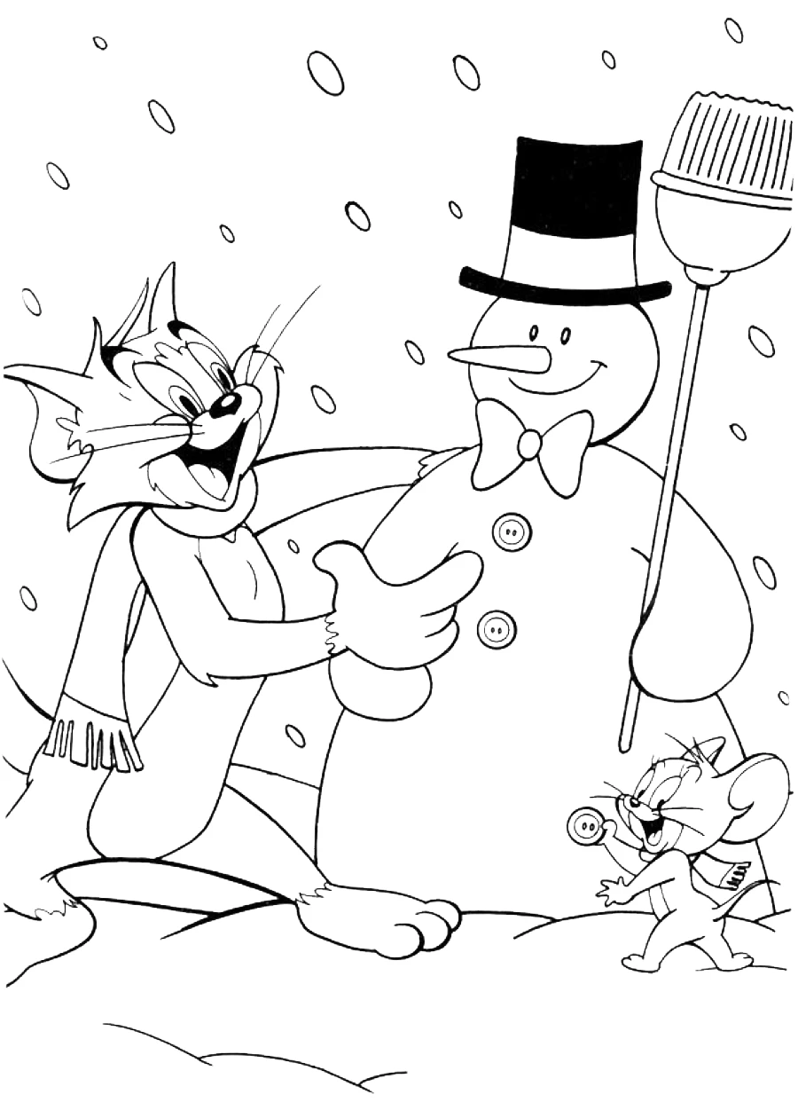 coloriage Tom and Jerry à imprimer kawaii