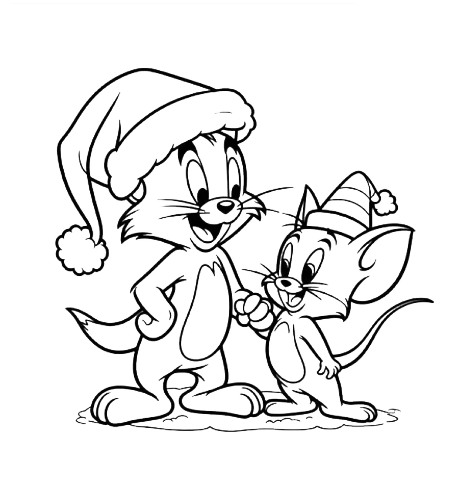 coloriage Tom and Jerry à imprimer pour enfant de 2 ans