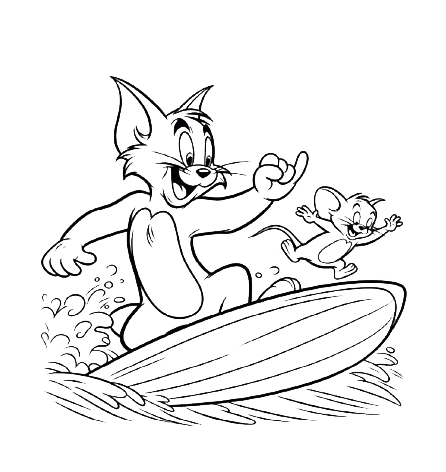 coloriage Tom and Jerry pour enfant de à imprimer