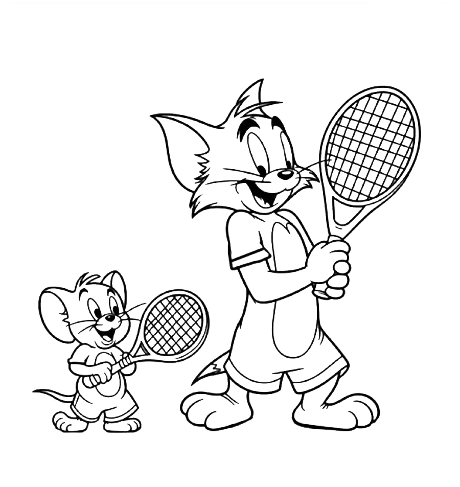 coloriage Tom and Jerry à imprimer pour enfant de 12 ans