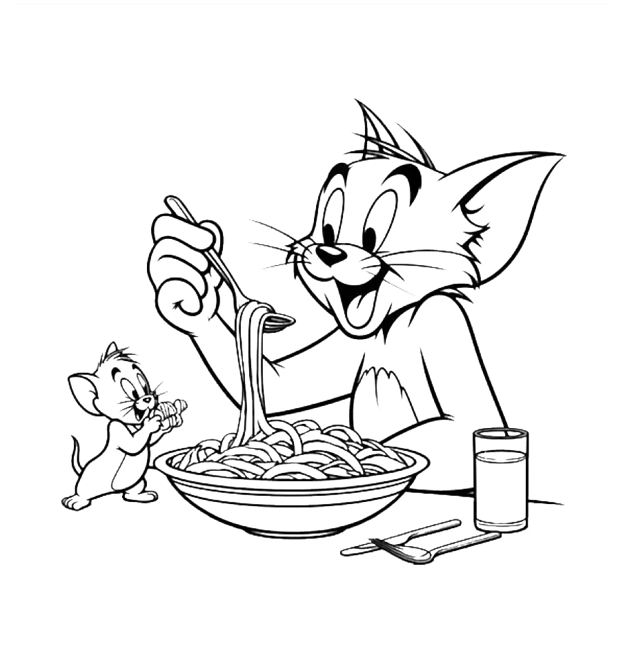 coloriage Tom and Jerry à imprimer gratuit 1