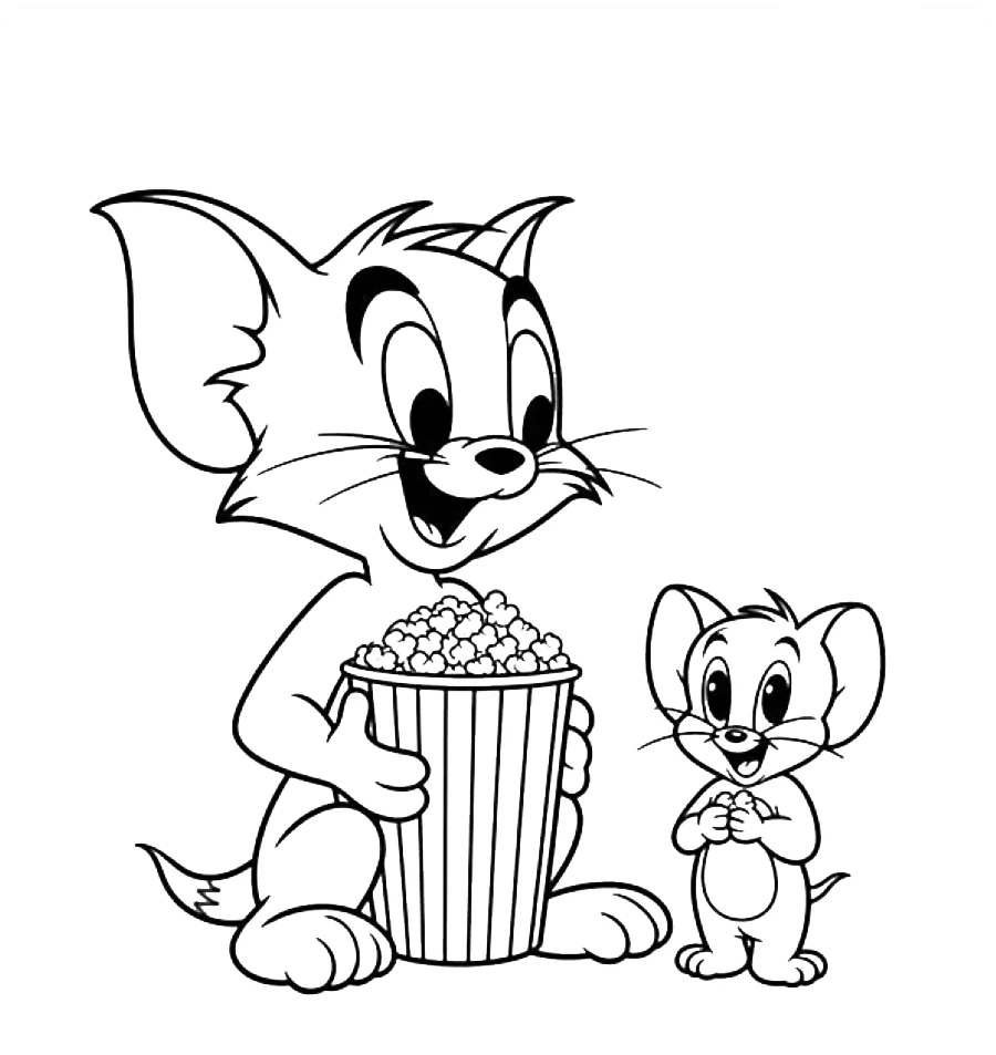 coloriage Tom and Jerry pour enfant de 6 ans