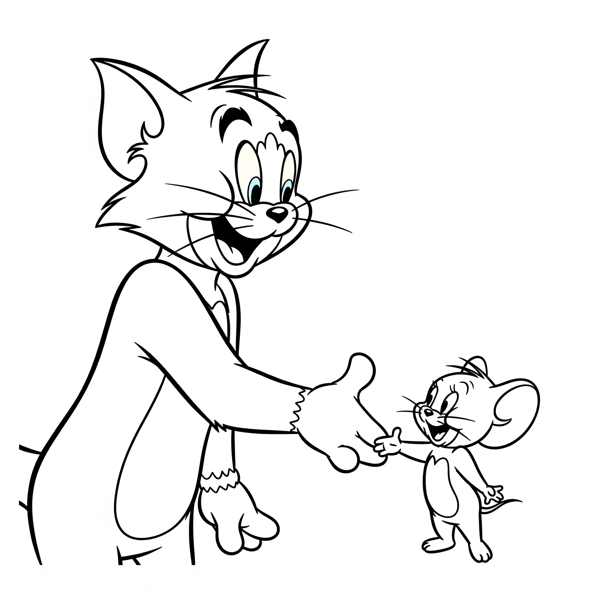 coloriage Tom et Jerry qui font la paix a telecharger