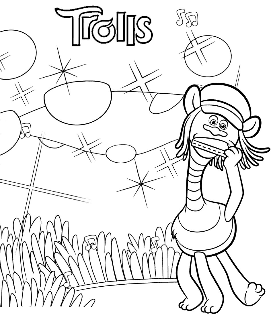 image pour coloriage Trolls enfant