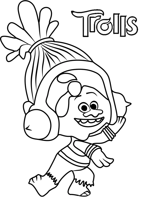 coloriage Trolls gratuit en ligne 1