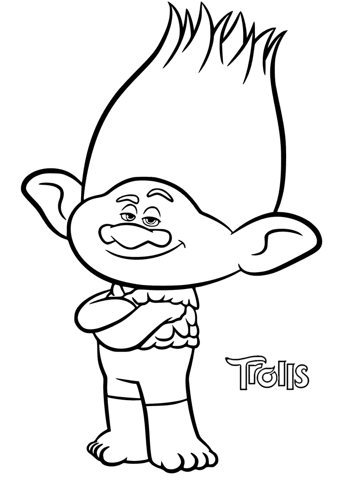 coloriage Trolls à imprimer pour enfant de 10 ans