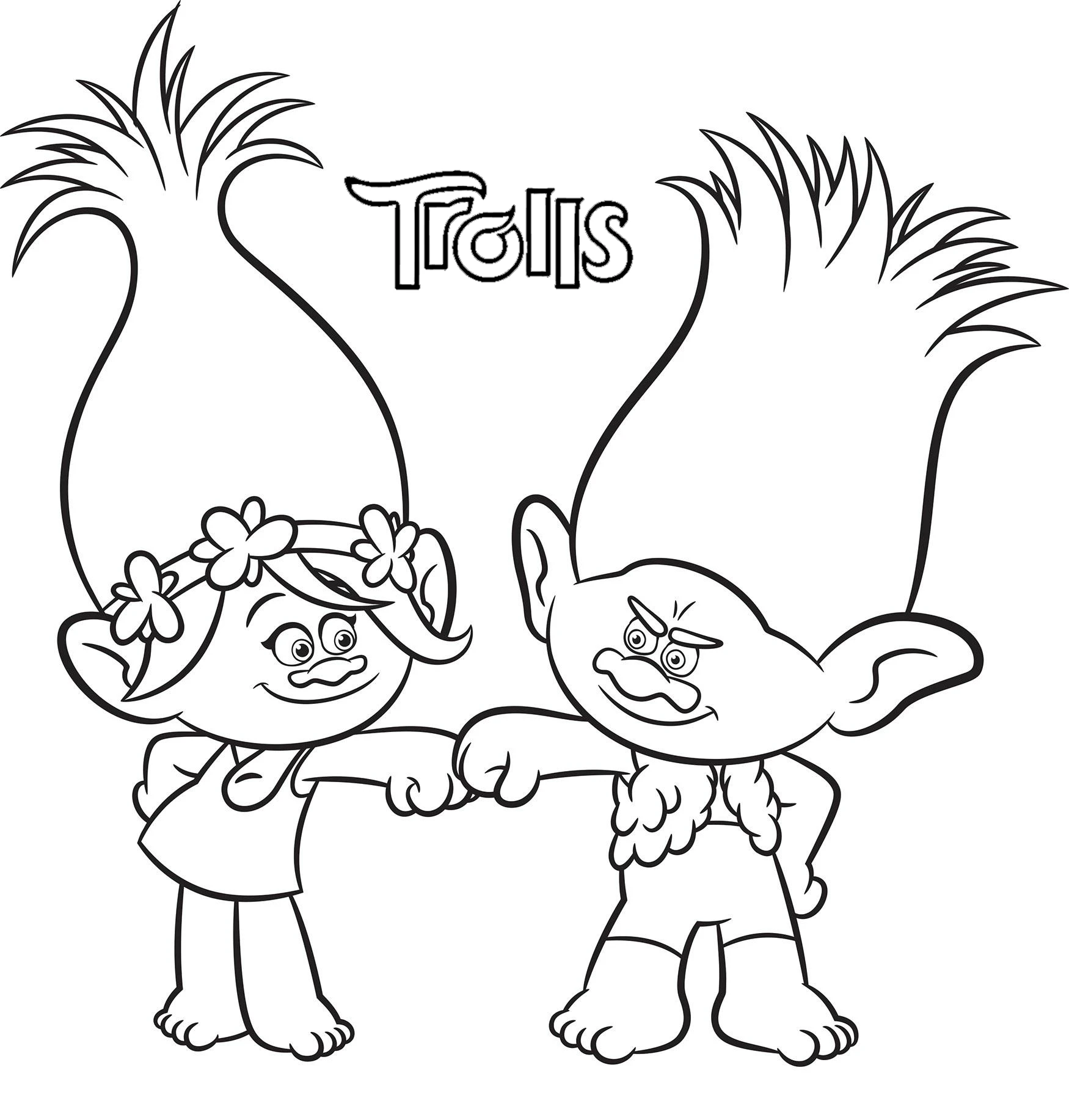 coloriage Trolls à imprimer a4 2