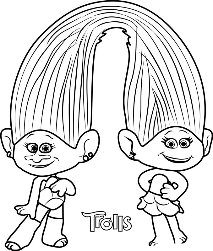 coloriage Trolls et decoupage a imprimer gratuit