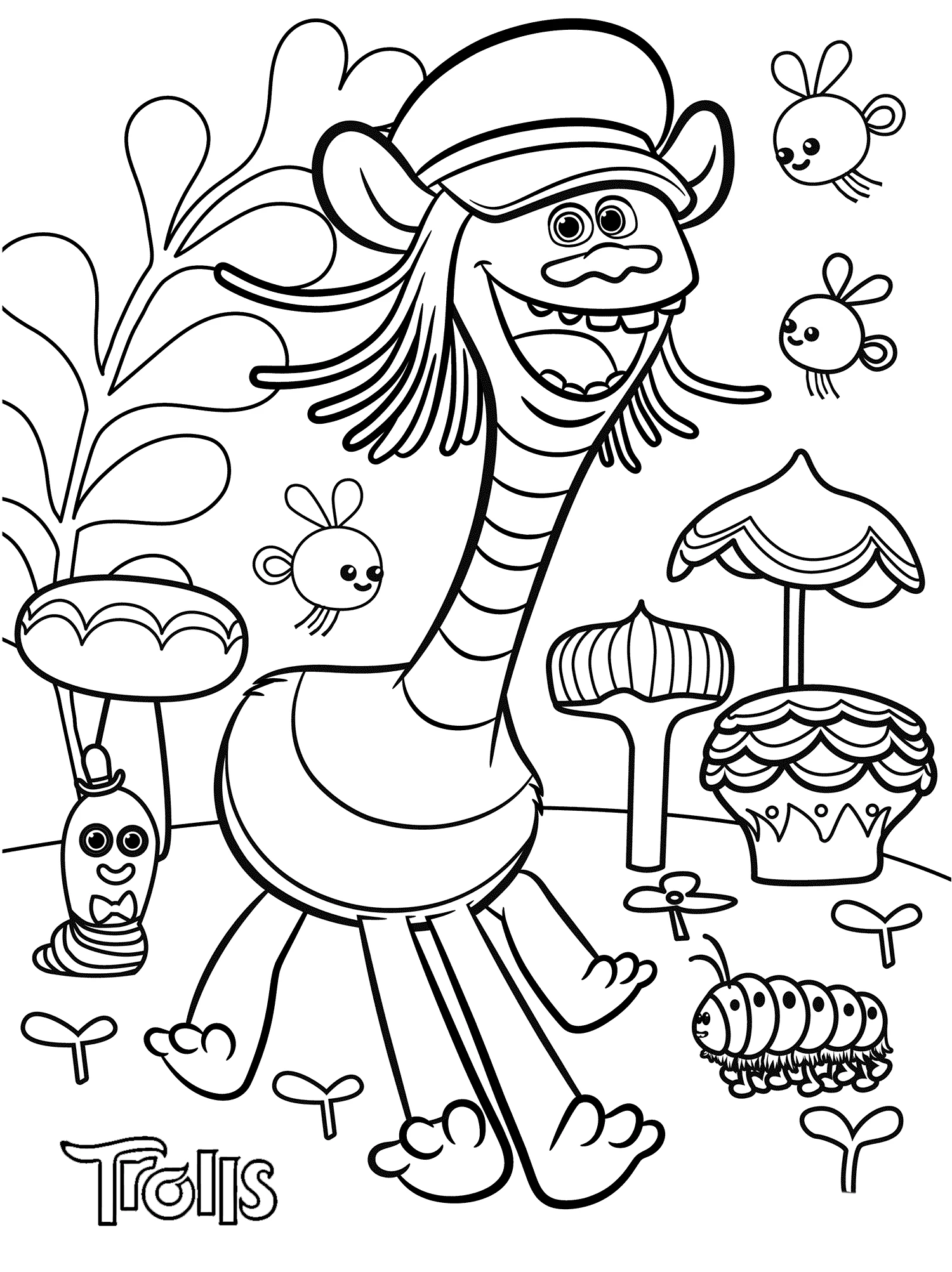 coloriage Trolls pour enfant à imprimer