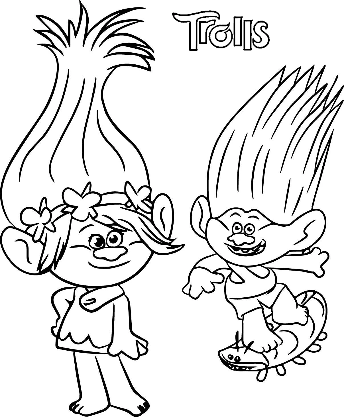 coloriage Trolls a colorier en ligne gratuitement